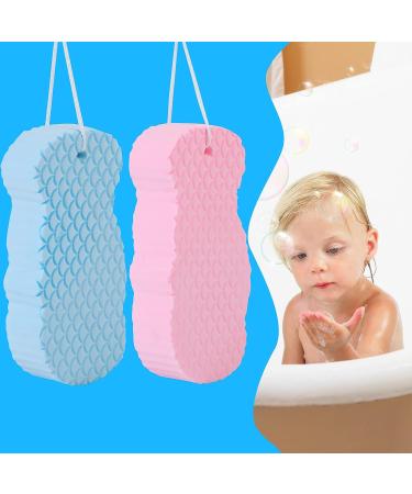 XJSGS 2Pcs Exfoliating Bath Sponge Shower Brush with Sticky Hook for Baby Kids Adults - Buy Online on GoSupps.com