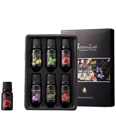 Face Oil Set Plant Essential Oil Set (Rose Peppermint Tea Tree Lavender Olive Leaf Camellia) Moisturizer Facial Oil Anti Ageing & Anti Wrinkle Serum for Women Skin Care Kit