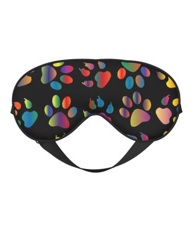 BREAUX colorful dog paw print Sleeping Eye Mask Double Sided Blackout Eye Mask Travelling Sleeping Mask