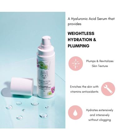Snow Fox Skincare Cucumber Recovery Serum with Hyaluronic Acid - 30 mL | Hydrating & Soothing for All Skin Types - Buy Internationally - Buy Online on GoSupps.com