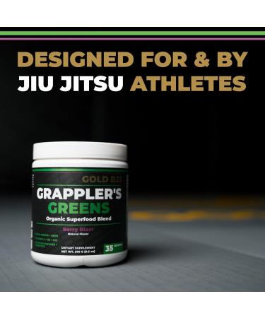 Gold BJJ Grappler's Greens Powder - Organic Superfood for Jiu Jitsu Athletes | Digestive Enzymes & Probiotics - Berry Blast - Buy Online on GoSupps.com