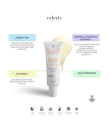 Celesty Beauty Anti-Aging Eye Serum - Peptide Moisturizing Eye Firming Cream for Puffiness Wrinkles & Fine Lines with Centella Asiatica - 1oz - Buy Online on GoSupps.com