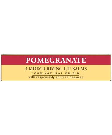 Burt's Bees Lip Balm Moisturizing Lip Care for All Day Hydration 100% Natural Pomegranate with Beeswax & Fruit Extracts (4 Pack) 0.15 Ounce (Pack of 4) - Buy Online on GoSupps.com
