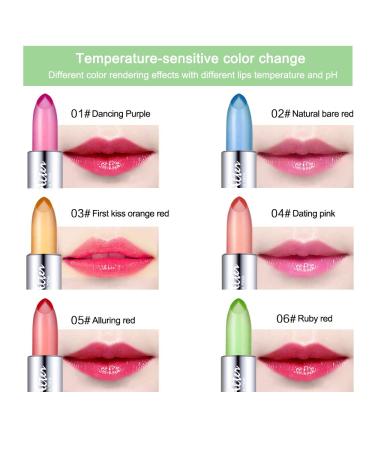 6 Colors Aloe Vera Gel Lipstick - Waterproof Moisturizing Temperature Color Changing | Buy Now for Global Shipping - Buy Online on GoSupps.com