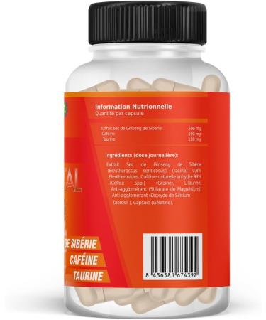 Healthy Fusion Energy Vital | Effective Energizing and Anti-Fatigue Formula | Eleutherococcus + Taurine + Caffeine | 100% Natural Stimulating | Improves and Stimulates Muscle Performance | 60 Cape - Buy Online on GoSupps.com