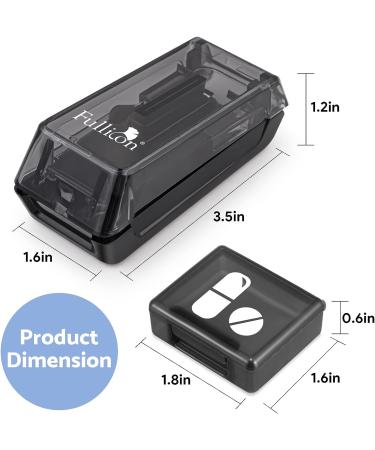 Fullicon Pill Cutter for Small or Large Pills - V-Shape Holder & Sharp Blade Medicine Slicer - Tablet Splitter with Pill Organizers-Black - Buy Online on GoSupps.com