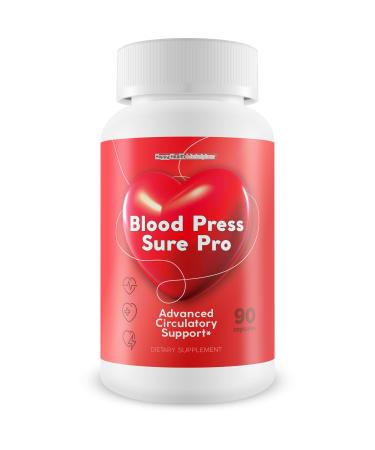 Blood Press Sure Pro With Magnesium 12 - Our Best Circulation Support Pressure Supplement - Circulation Vitamin Blood Flow - High Pressure Pills - Blood Flow Vasodilator Blood Circulation Supplements