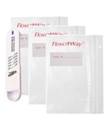 Soikoi Embroidery Floss Organizer Bundle With Measuring Spoon 100 Ct Transparent Plastic Thread Organizers For -Free Needlework 3x5 Inches Portable Storage - Pack Of 3