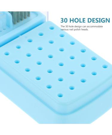 FRCOLOR 2 in 1 Nail Drill Bits Holder 30 Holes Nail Art Drill Bits Stand Display Storage Box Transparent Storage Holder Nail Drill Bits Cleaner Manicure Tools-Blue - Buy Online on GoSupps.com