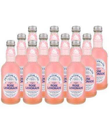 Fentimans Rose Lemonade - Lightly Sparkling Lemonade, Botanically Brewed, Made with Natural Ingredients, No Artificial Flavors, Preservatives, Colors or Sweeteners - Rose Lemonade, 275ml (Case of 12)