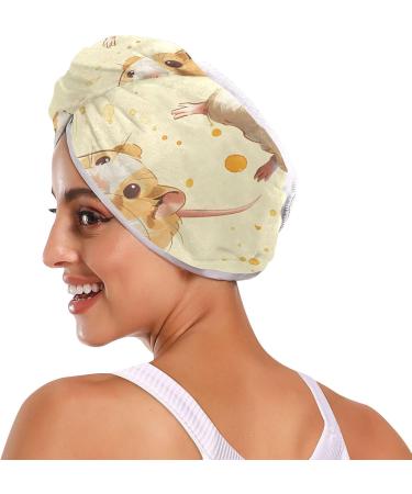 Little Hamster Yellow Hair Towel 2 Pack | Super Absorbent Quick Dry Hair Turbans for Women & Girls - Buy Online on GoSupps.com