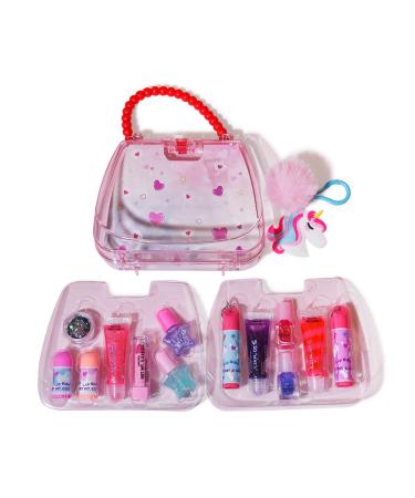 M&U 13Pcs Lip Balm and Nail Polish Gift Set for Kids Age 6-12 Abssorted Favors Moisturizing Lip Care Balm Tubes for Girls and Women Washable Real Makeup Safe & Non-Toxic