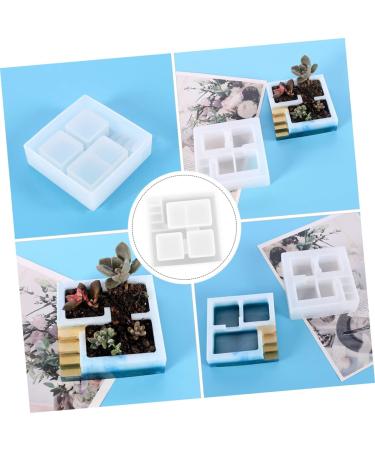 NUOBESTY 2pcs Box Flower Pot Mold Silicone Molds Resin Molds Holder Molds Simple Diy Mold Epoxy Storage Box Whitex2pcs 10.6X10.6X3.3CMx2pcs - Buy Online on GoSupps.com