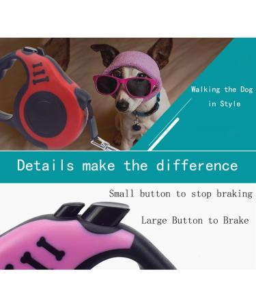 2 x 16ft Retractable Dog Leash for Large Dogs - Holds up to 110 lbs Retractable Dog Leash 360 Anti-Tangle Heavy Duty Dog Leash with Non-Slip Handle for Small to Large Dogs and Cats. (Green+Pink) - Buy Online on GoSupps.com