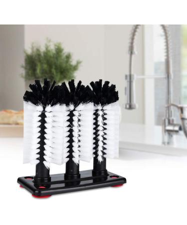 3 Brushes Bar Glass Washer Bar Glass Cups Washer for Sink 3 Way Glass Washing Brushes with Suction Cup Base - Buy Online on GoSupps.com