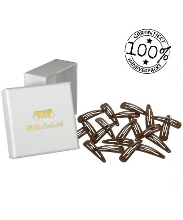 HAARallerliebst Hair Clips - 20pc Brown (5cm) with White Storage Box - International Shipping Available - Buy Online on GoSupps.com