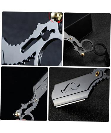 FRCOLOR 2-Pack Manual Hair Grain Knife Holder with Double Ring Flaps - Rustproof Steel Small Hair Shears & Scissors for Barbers - 15.2x5.5cm - Buy Online on GoSupps.com