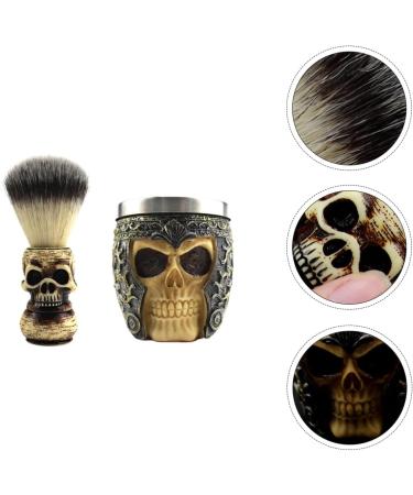 ABOOFAN Skull Beard Brush - Handmade Shaving Brush for Men | Unique Skull Design & Shell Foam | Perfect for Beards & Halloween Style - Buy Online on GoSupps.com