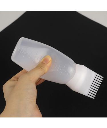 Root Comb Applicator Bottle for Hair Oiling & Dye - Graduated Scale White Hair Oil Applicator with Brush - Buy Online on GoSupps.com
