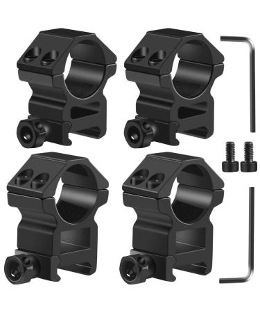 LONSEL 1'' Scope Rings, 2Pcs High Profile & 2Pcs Medium Profile 1 Inch Scope Mount Rings for Picatinny Rail - Pack of 4 - Buy Online on GoSupps.com