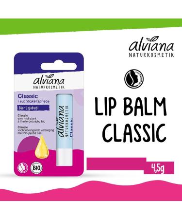 Alviana Classic Lip Balm (5 Pack) | Long-Lasting Moisturizer & Gentle Care | Organic Jojoba Oil Shea Butter & Beeswax Certified Natural Product for the Whole Family - Buy Online on GoSupps.com