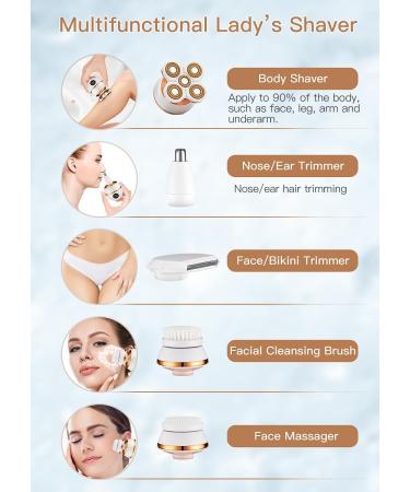 Buy Electric Razors for Women - 5D Facial Hair Removal Rechargeable Wet & Dry Trimmer Painless Waterproof Shaver for Legs Bikini & Body - Buy Online on GoSupps.com