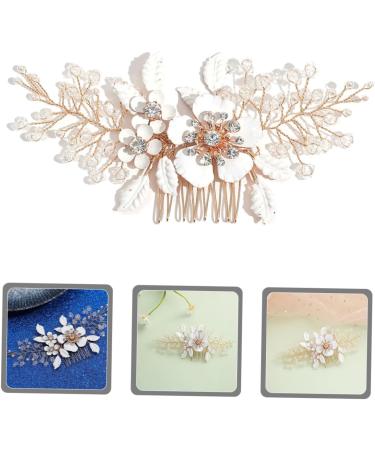 Housoutil Decor Tiara Hair Comb Bridal Hair Accessories Wedding Hair Accessories for Brides Bridal Hair Side Comb Bride Hair Accessories Flower Hair Side Comb Headgear White Metal - Buy Online on GoSupps.com