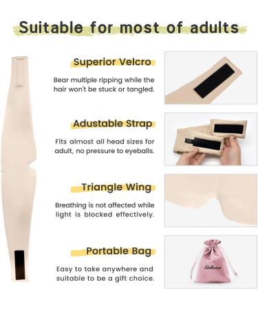 iCooBreeze Handmade Bamboo Eye Mask for Men and Women - Organic Sleep Mask - Large Size - Adjustable - Apricot Color - Buy Online on GoSupps.com