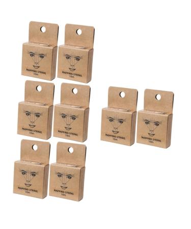 DOITOOL Eyebrow Tattoos Tool 8 Pcs Ink Pattern Embroidery Thread Ruler Line Disposable Tattoos Tool 7.5x4.5cmx4pcs Brownx4pcs