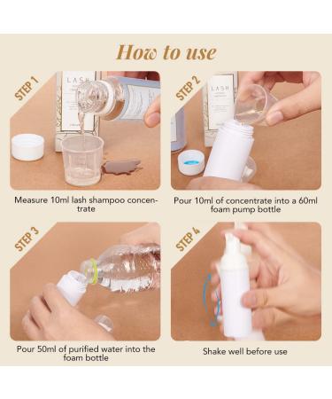 Lunamoon Eyelash Shampoo Concentrate 80ml | Clean & Nourish Your Lash Extensions | Includes 120ml Bottles & 4 Cleaning Brushes - Rose80 - Buy Online on GoSupps.com