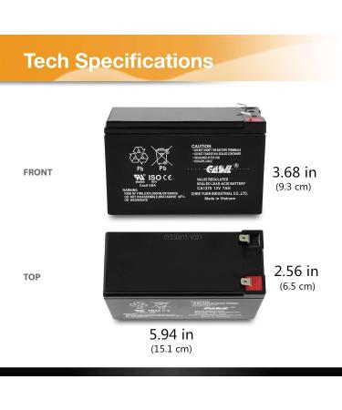 Casil 12V 7AH Rechargeable Battery - Replace FAS1075 | Durable Fire Alarm Battery for International Shipping - Buy Online on GoSupps.com