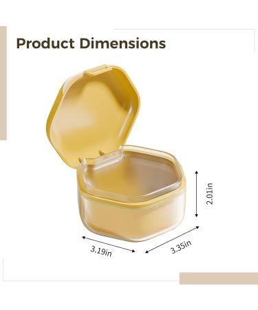 Portable Hexagonal Denture Soaking Case Leak-Proof Compact Design for Retainers Braces and Dentures - Buy Online on GoSupps.com