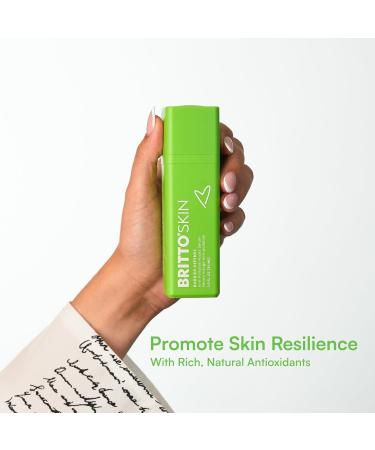 BRITTO SKIN Anti-Pollution Facial Serum Purslane & Moringa Leaf Extract All Skin Types Environmental Defense Fragrance-Free 97.85% Natural Ecocert Certified - Buy Online on GoSupps.com