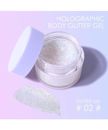 Ownest Beauty KYDA Holographic Body Glitter Gel - Sparkling Mermaid Sequins Makeup for Face & Body - Quick Dry Eyeshadow Chunky Glitter Gel (02) - Buy Online on GoSupps.com