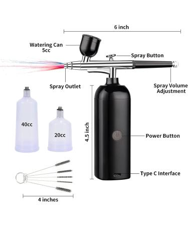 TIQTAK Cordless Airbrush Kit - Portable Makeup & Nail Art Tool for Model Coloring, Cake Decoration, Tattoo & Barber - Black - Buy Online on GoSupps.com