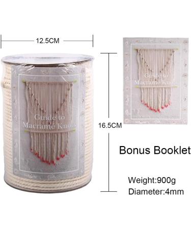 XKDOUS 4mm x 150Yards Natural Cotton Macrame Cord - 3 Strand Twisted Rope for Wall Hanging, Plant Hangers, Crafts & Knitting - Soft Undyed Cotton Rope for Decorative Projects - Buy Online on GoSupps.com