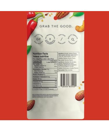 Handfuel Sweet Chili Mixed Nuts Hand Roasted Salted Cashews Candied Pecans 6g of Protein Non-GMO Vegan Friendly Plant Based Flavoured Nuts Gluten Free - 40g Per Pouch (12 Count) - Buy Online on GoSupps.com