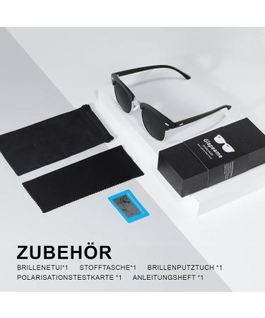 GLAPEAME Polarized Sunglasses for Men & Women - Retro UV400 Protection - Perfect for Outdoor Camping & Trips - Stylish Sand Black & Silver Frames - Buy Online on GoSupps.com