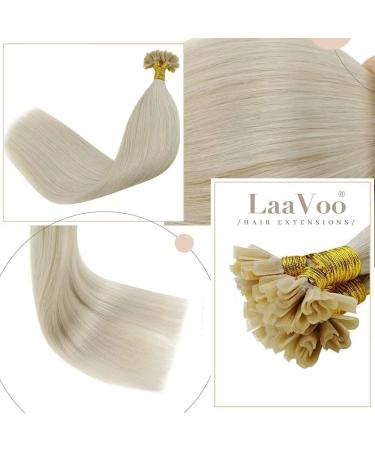 LAAVOO Platinum Blonde Keratin Real Human Hair 22 U Tip Hot Fusion Hair Extensions 50g 50s - Remy Long Straight Blonde Hair 60 - 22 Utip - Buy Online on GoSupps.com