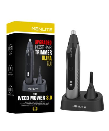 Nose Hair Trimmer for Men Women Multi Functional Men's Beauty Set Eyebrow Nose Ear Trimmer Detachable Head for Water Washing USB-C Type Fast Charging (Grey)