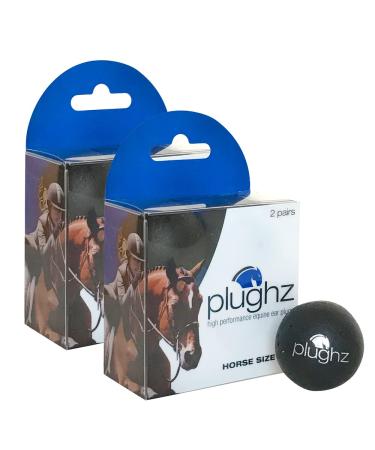 Horse Ear Plugs Smooth Black 4 Pairs