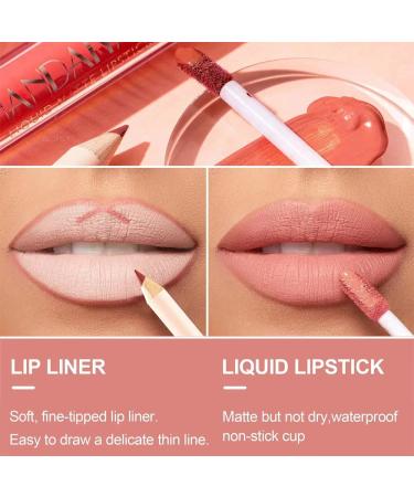 Charm Kiss Lip Liner and Lipstick Set - Long-Lasting Matte Makeup Kit (10 Shades) - Buy Online on GoSupps.com