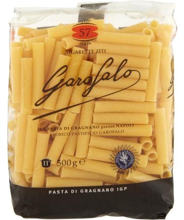 Italian Gourmet E.R. Garofalo Ziti Cigarette No. 57 Pack of 10 Neapolitan durum wheat semolina with 500g of IGP pasta + 400g Italian Gourmet Polpa