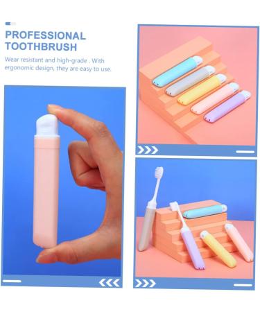 FRCOLOR 5pcs Folding Travel Toothbrush Set - Mini Wear-Resistant Camping Toothbrushes for Adults & Kids | Household & Outdoor Use - Buy Online on GoSupps.com