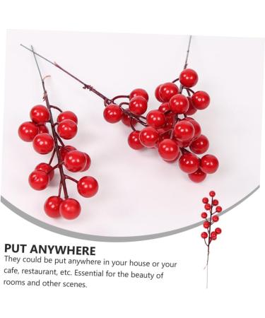 ABOOFAN 30 Pcs Christmas Red Fruit Decoration Artificial Berry Branches Berry Fruit Picks Artificial Berries Branches Christmas Berry Decorations Wedding Foam Banquet Artificial Flower - Buy Online on GoSupps.com