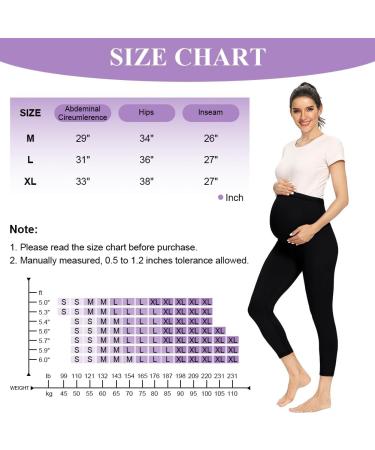 Aomig Women's Maternity Leggings | Over Bump High Waisted Pants for Pregnancy Yoga & Pajama | Full Length Cropped Elastic Waist - Buy Online on GoSupps.com