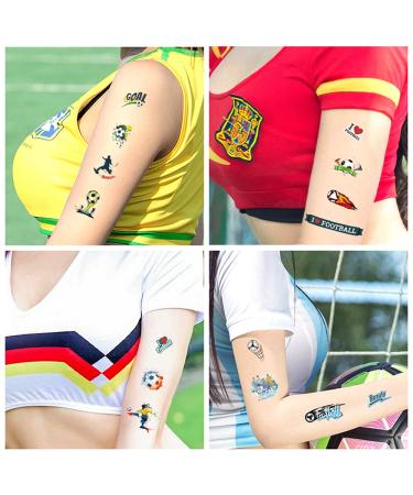100pcs Temporary Soccer Tattoos | Waterproof Body Art Stickers for Fans & Events | Party Favors & Prizes for Boys, Girls, Men, Women - Buy Online on GoSupps.com