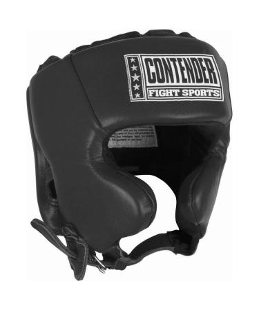 Contender Fight Sports Competition Boxing Muay Thai MMA Sparring Head Protection Headgear with Cheeks Medium Black