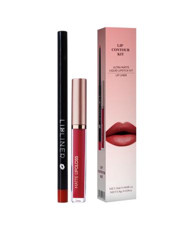 Generisch Lip liner color with liner long-lasting lip contour kit for women and girls beauty summer winter outdoor dates travel