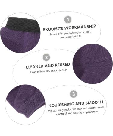 FOMIYES 5 Pairs Moisturizing Socks Foot Moisturising Socks Lotion Socks Heel Sleeves for Cracked Heels Heel Sleeve Moisturizing Dry Feet Non- Socks Yoga Socks Breathable Spa Cotton Purple - Buy Online on GoSupps.com